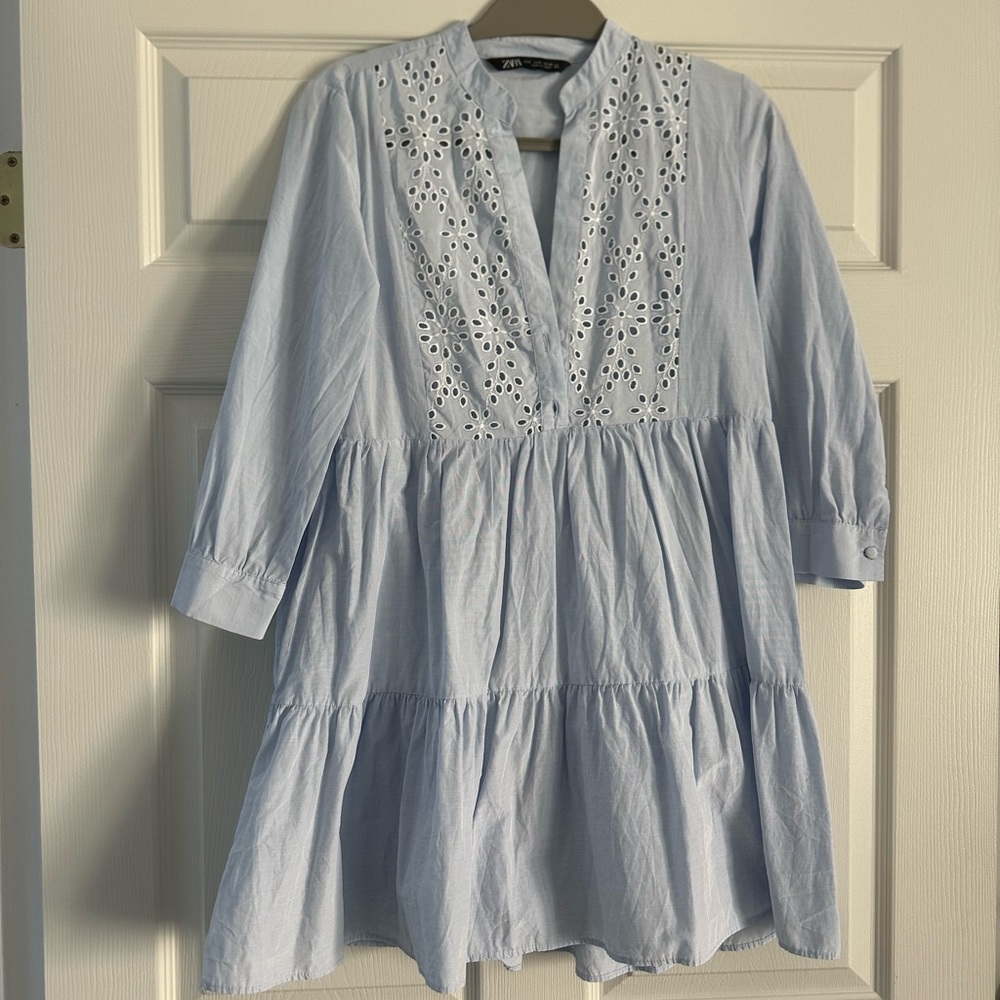 Zara Mini Dress in Light Blue Size Small